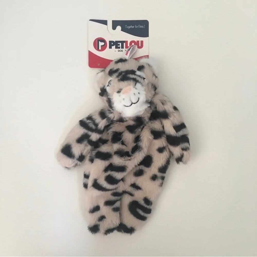 NEW 13” Dog Toy Floppy Leopard Crinkle Sounds Interactive Play | Pet Lou